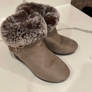 Union bay wedge boot with flex fur